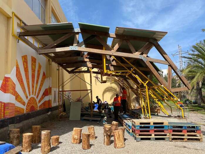 Imagen del aula-auditorio en construcción / TA